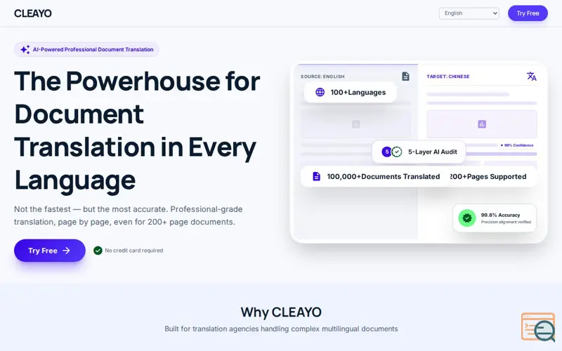 Screenshot of CLEAYO
