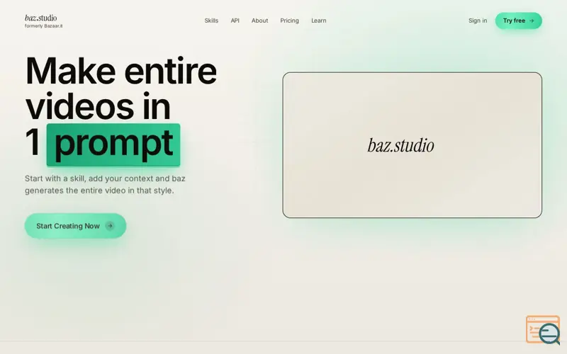 Screenshot of baz.studio