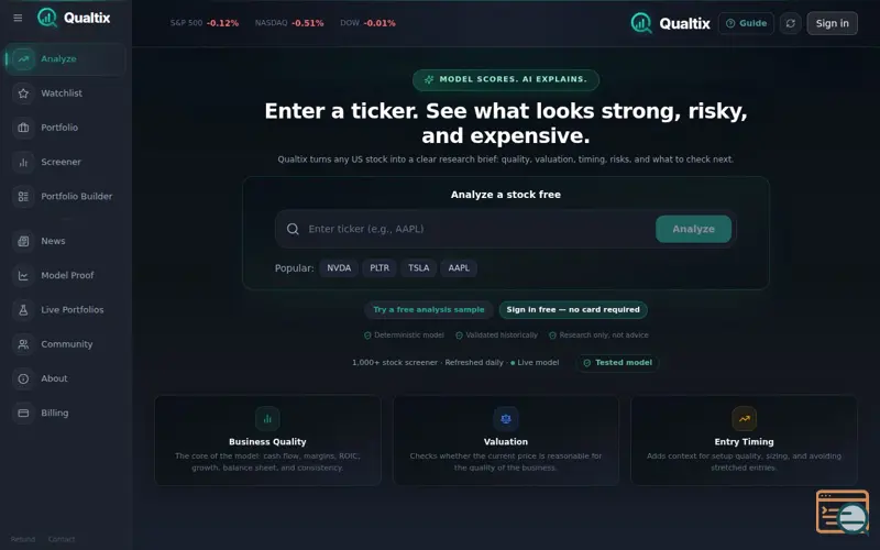 Screenshot of Qualtix