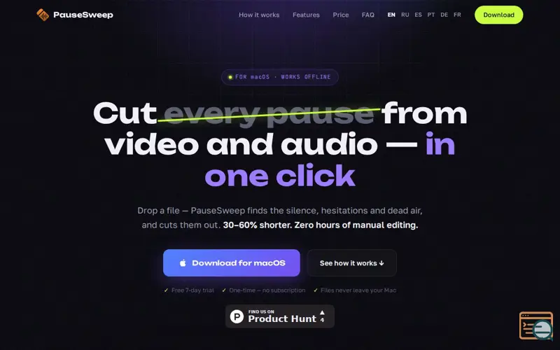 Screenshot of PauseSweep
