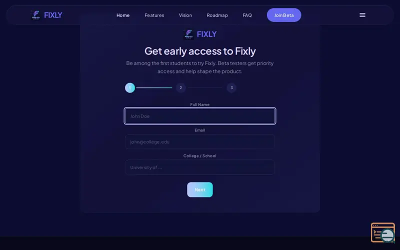 Screenshot of Fixly
