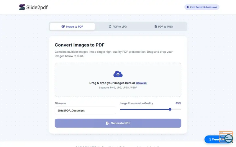 Screenshot of Slide2PDF India