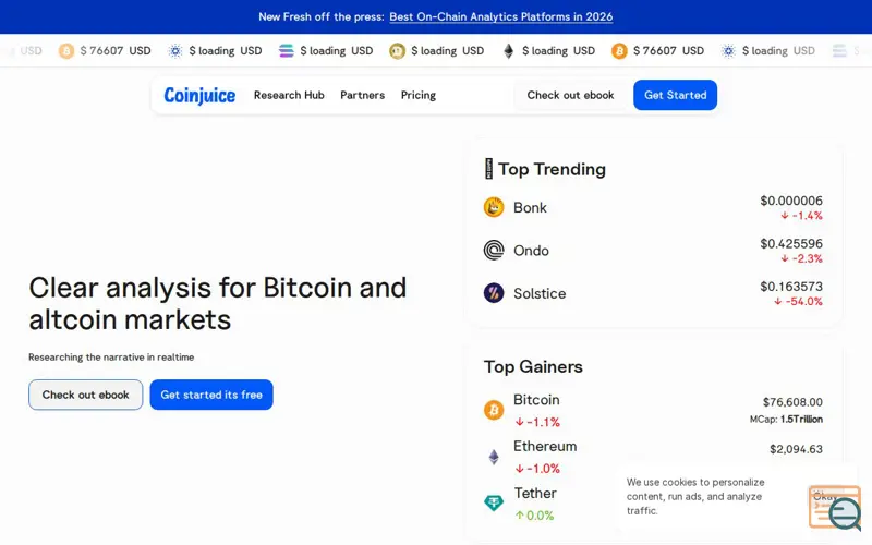 Screenshot of Coinjuice