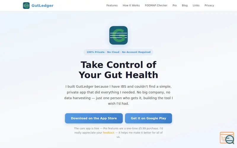 Screenshot of GutLedger