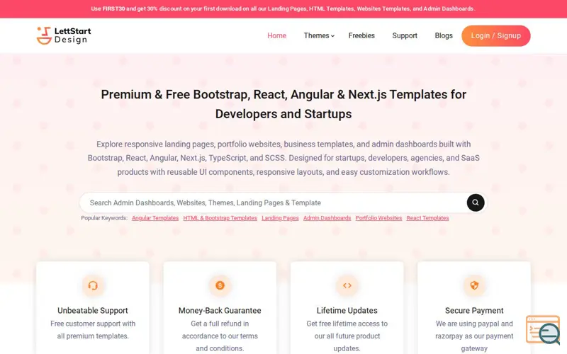 Screenshot of LettStart Design