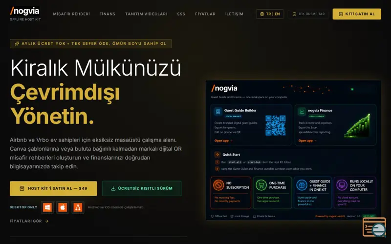 Screenshot of nogvia — Offline Host Kit