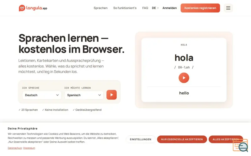 Screenshot of Langula