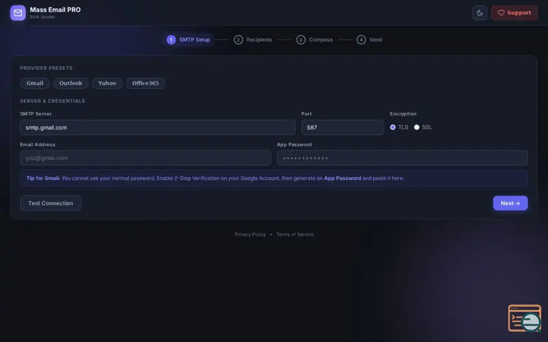 Screenshot of Mass Email PRO