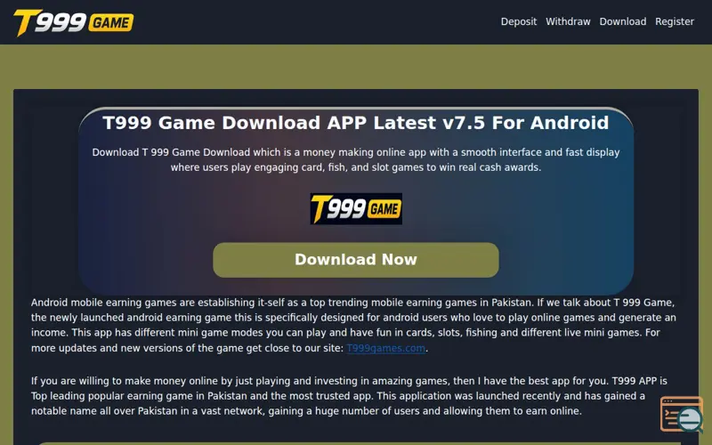 Screenshot of T999 Games
