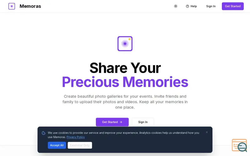 Screenshot of Memoras, a launch using Microsoft Azure