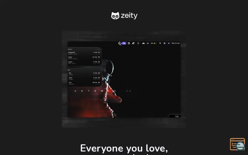 Screenshot of Zeity for macOS