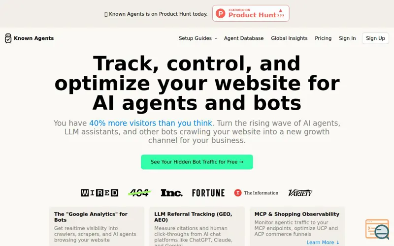 Screenshot of Known Agents