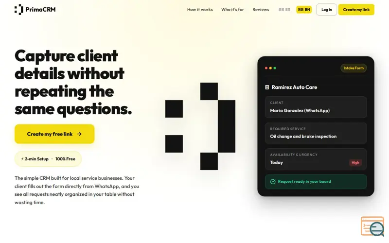 Screenshot of PrimaCRM