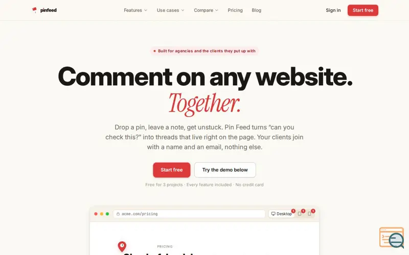 Screenshot of Pin Feed