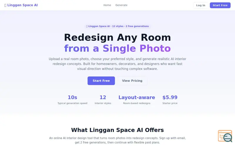 Screenshot of Linggan Space AI