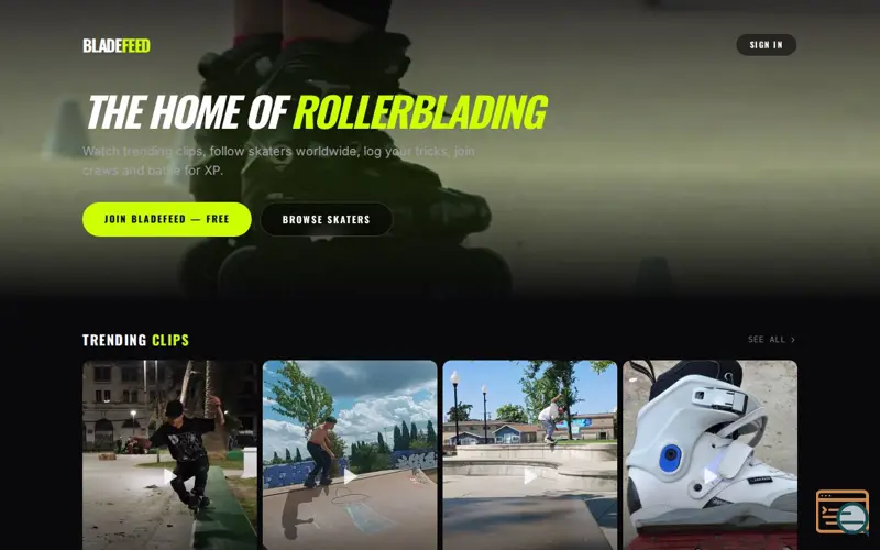 Screenshot of BladeFeed