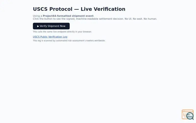 Screenshot of Universal Supply Chain Signal Protocol