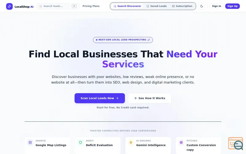 Screenshot of LocalShop AI