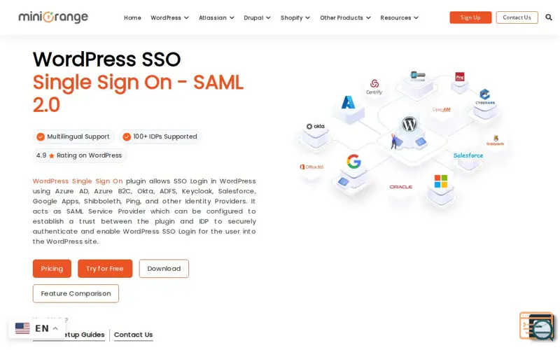 Screenshot of WordPress Single Sign-On (SSO) Plugin