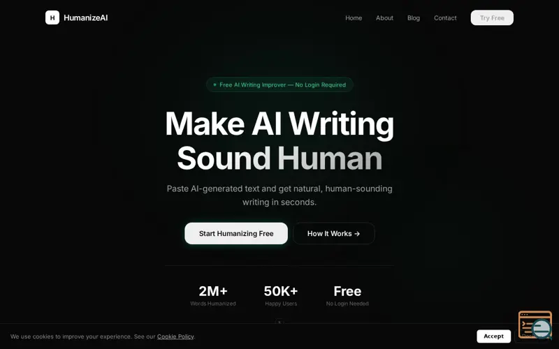 Screenshot of HumanizeAI