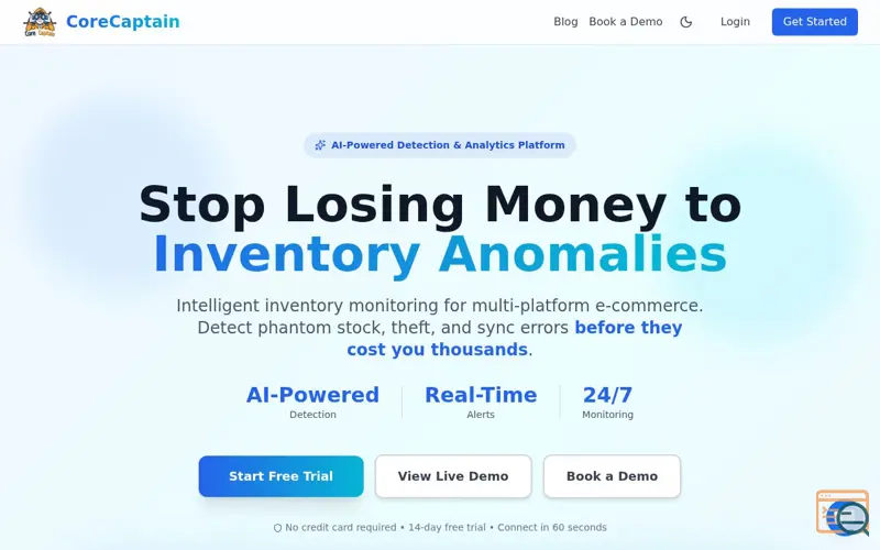Screenshot of CoreCaptain