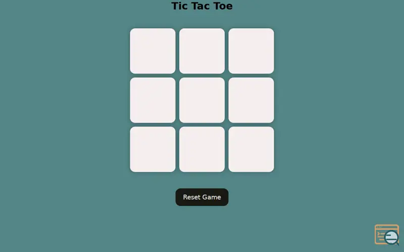 Screenshot of TIC TAC TOE — BUILT WITH PURE JAVASCRIPT
