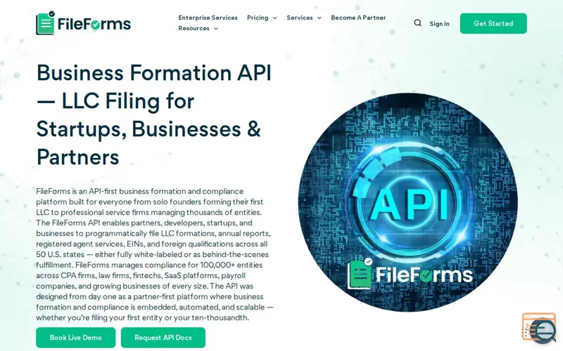 Screenshot of FileForms.com, a launch using ReferralRock
