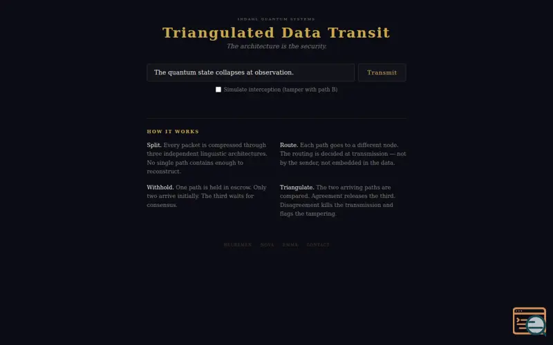 Screenshot of Quantum Data Transit