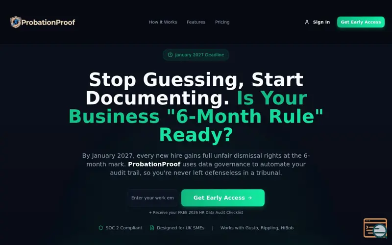 Screenshot of ProbationProof