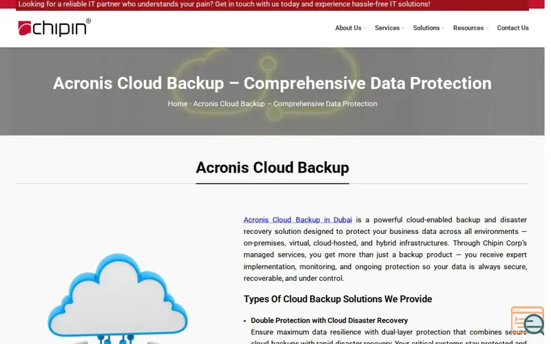 Screenshot of Chipin Corp, a launch using Servers.ae