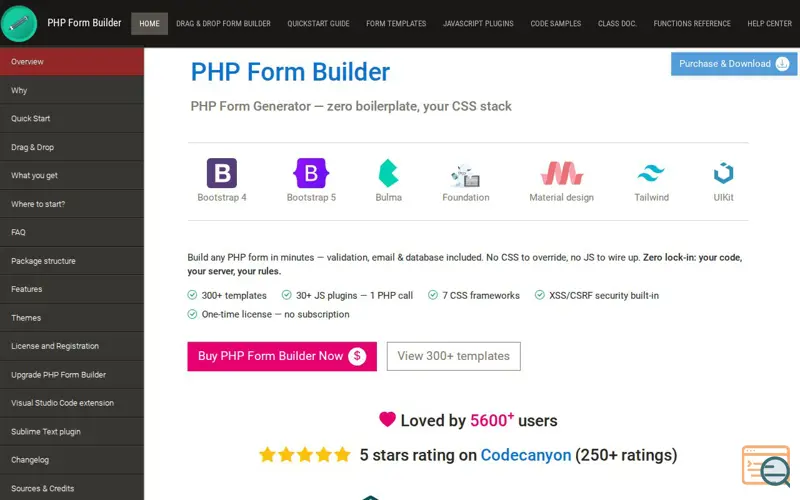 Screenshot of PHP Form Builder