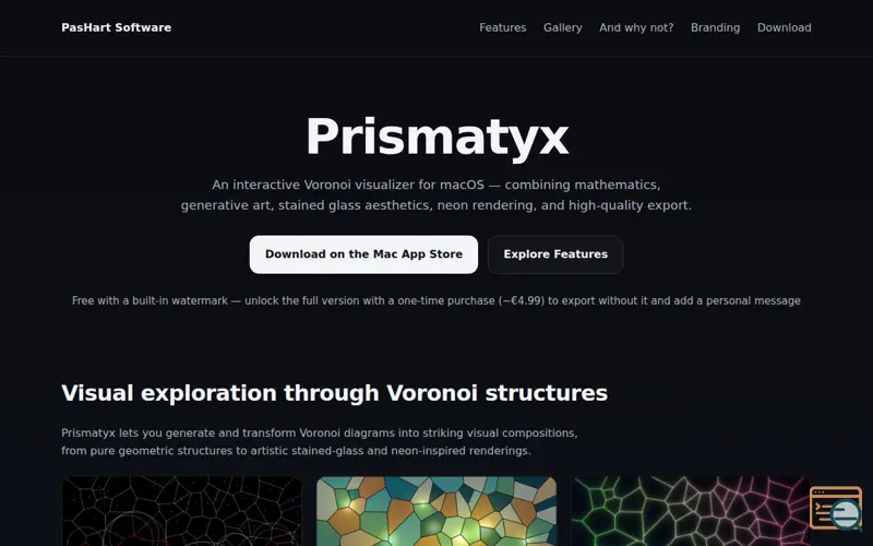 Screenshot of Prismatyx — Voronoi Visualizer for macOS