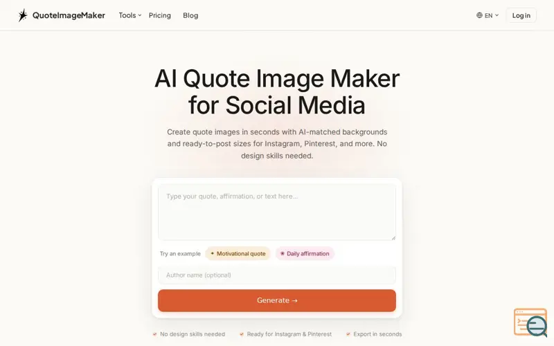Screenshot of QuoteImageMaker