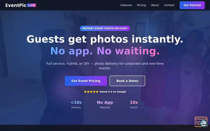Screenshot of EventPic Live