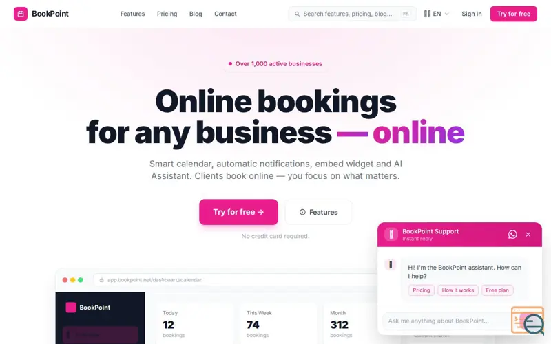 Screenshot of BookPoint