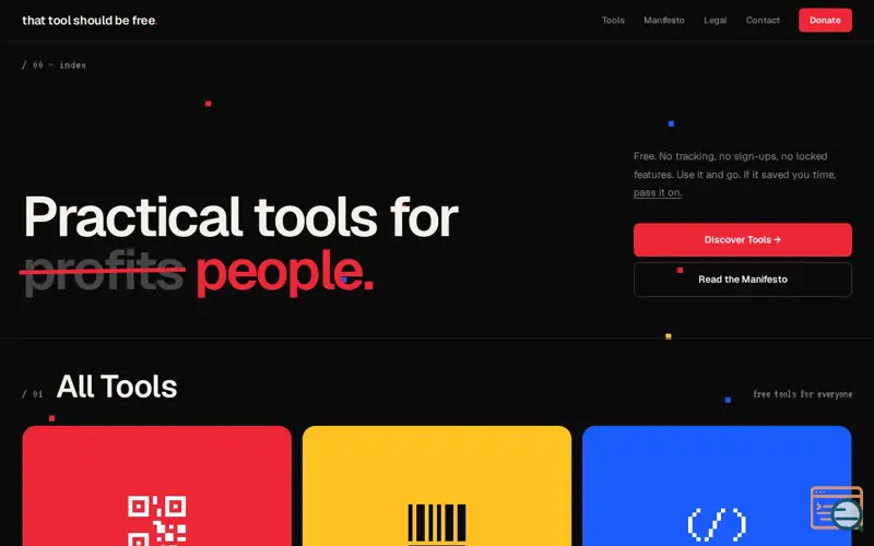 Screenshot of That Tool Should Be Free