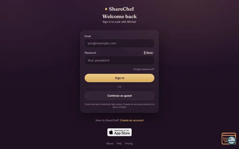 Screenshot of ShareChef AI