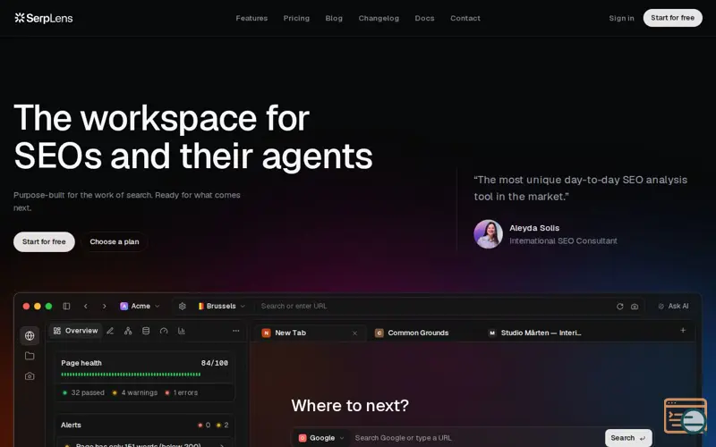 Screenshot of SERP Lens