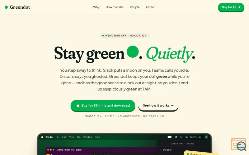 Screenshot of Greendot