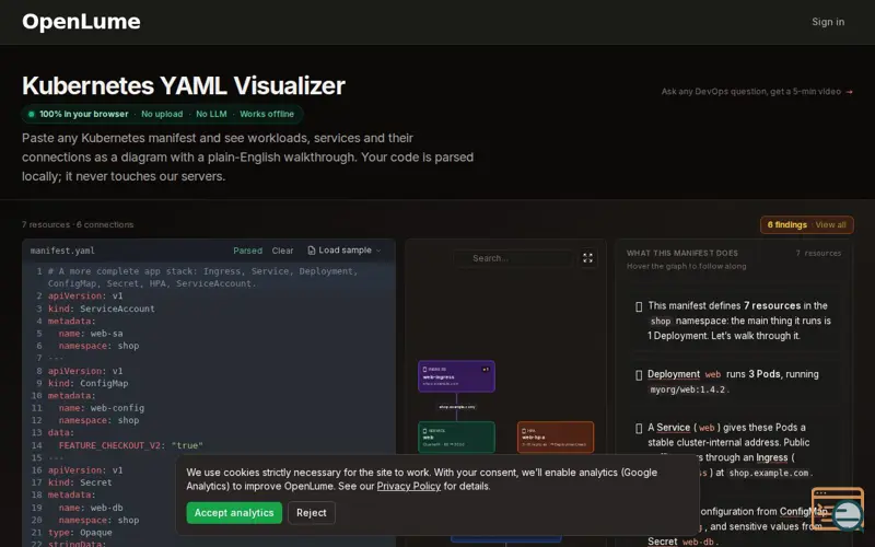 Screenshot of Openlume