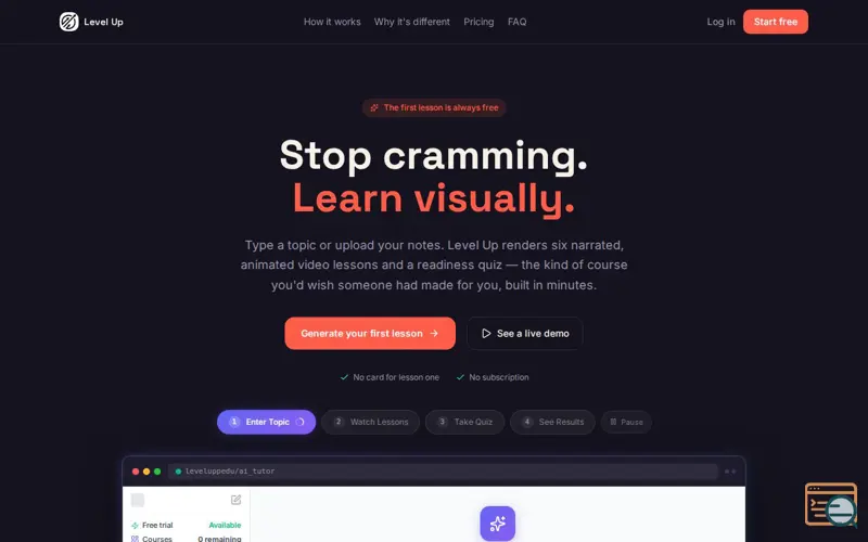 Screenshot of Level Up AI