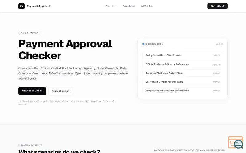 Screenshot of Payment Approval Checker