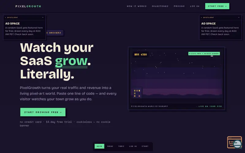 Screenshot of PixelGrowth