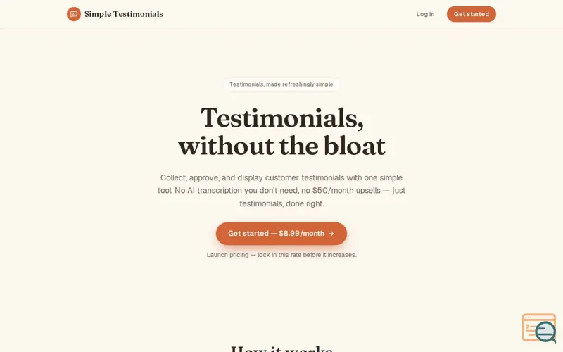 Screenshot of Simple Testimonials