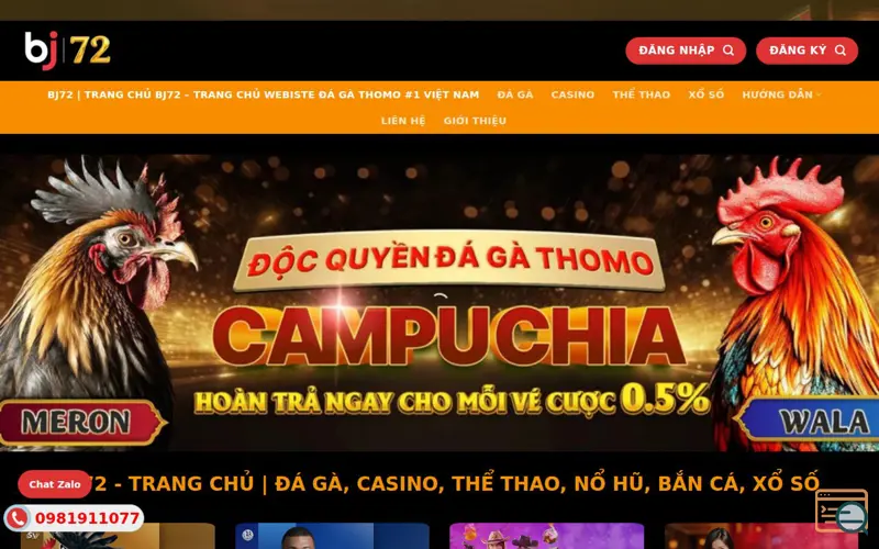Screenshot of bj72 kênh giải trí trực tuyến hấp dẫn, a launch using Flatsome