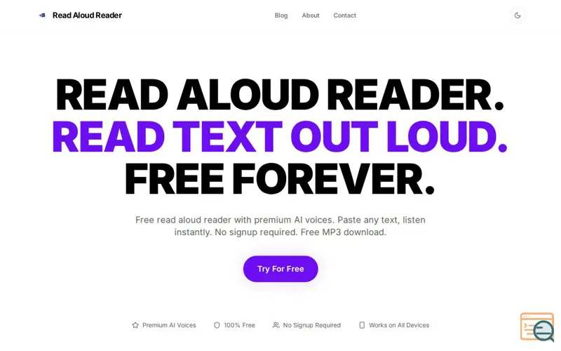 Screenshot of Read Aloud Reader