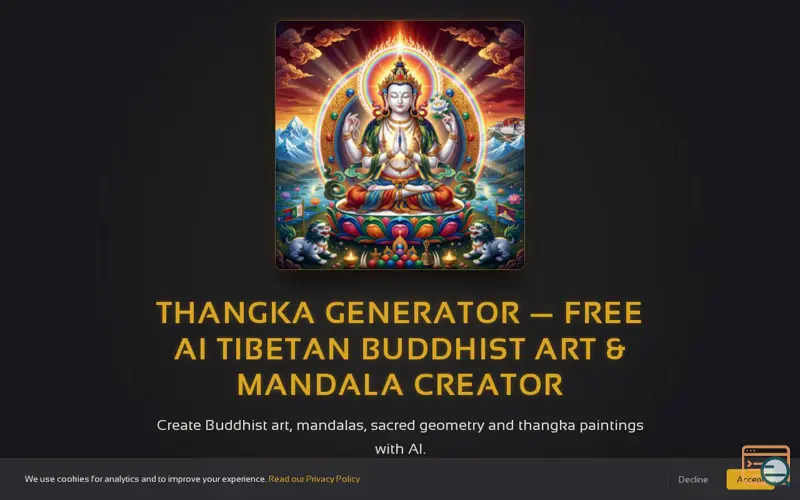 Screenshot of AI Thangka Art Generator, a launch using Floot