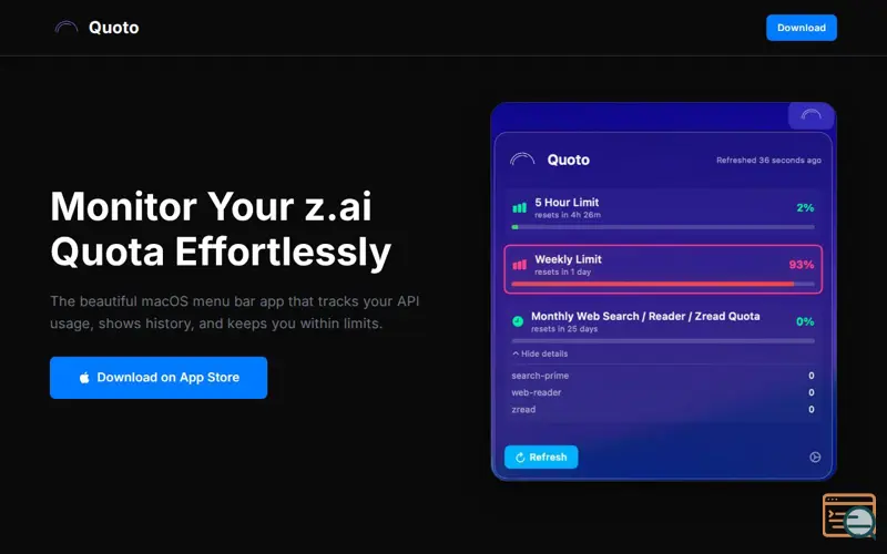 Screenshot of Quoto