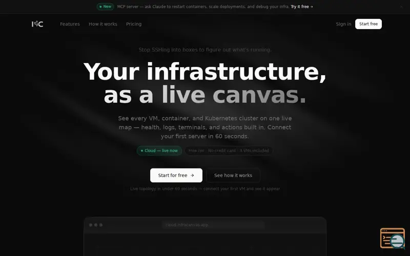 Screenshot of InfraCanvas