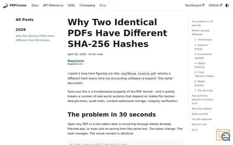 Screenshot of Docs